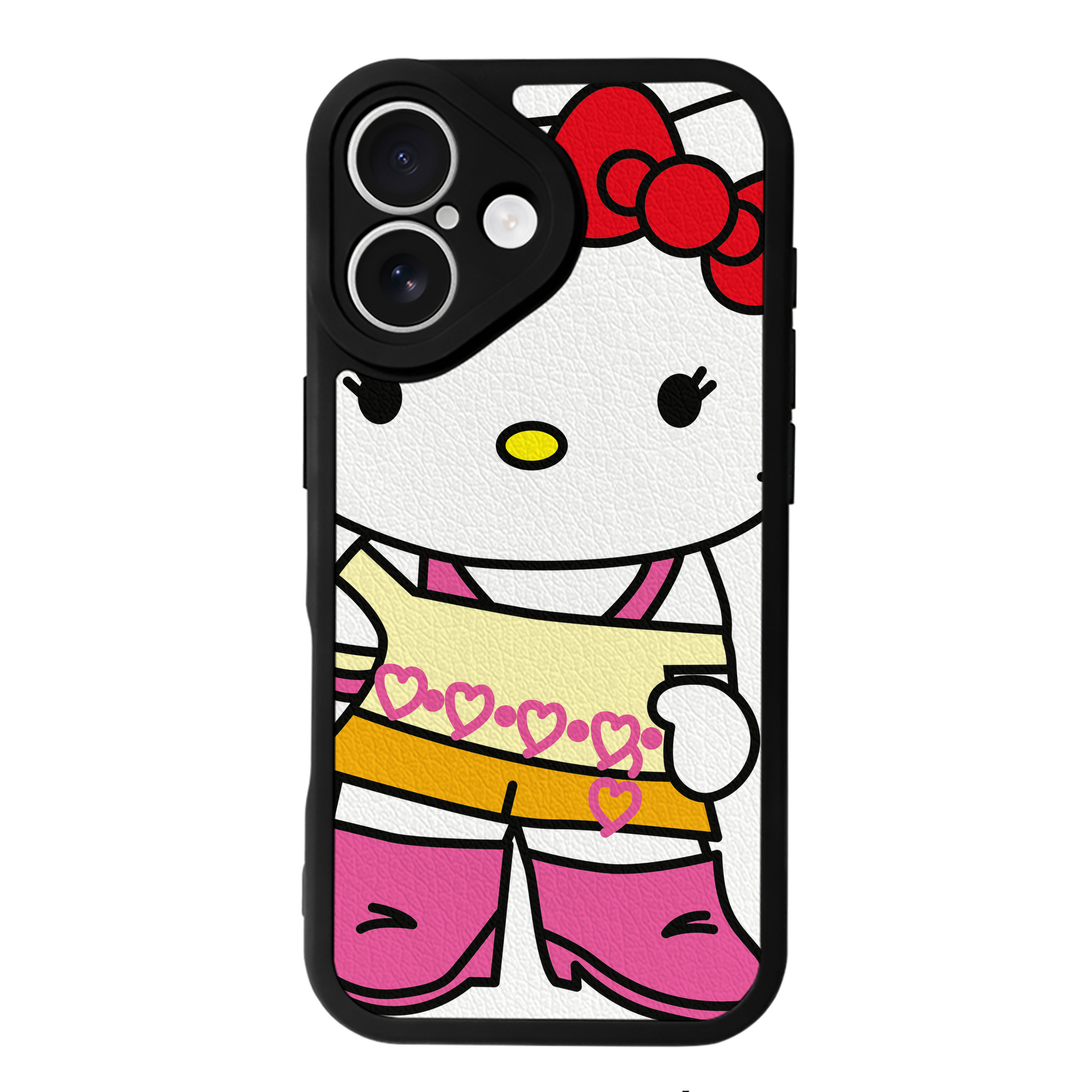 （画像用） Hello Kitty ハローキティ 【iPhone 16シリーズ対応】シリコンスマホケース（レザー調） 材質：シリコン